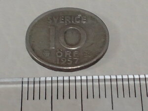 ◆スウェーデン　10オーレ　1957年　コイン　古銭◆