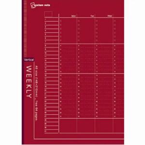 バーチカル A5 手帳 システムノート用リフィル フリーウィークリースケジュール