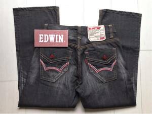 【即決】W30 エドウィン EDWIN ブルートリップ　弱ストレッチジーンズ　ブラックジーンズ　フレア系デニム　BT5011 ユーズドヒゲ落加工