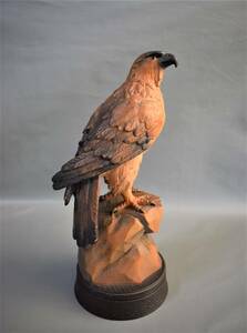 アンリ ANRI Wood Carving Italy 木彫り 鷹 鷲 タカ ワシ 鳥 動物 野鳥 置物 オブジェ 工芸 彫刻 