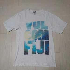 M Volcom VOLCOM T-shirt white big Logo print FUJI K20G118