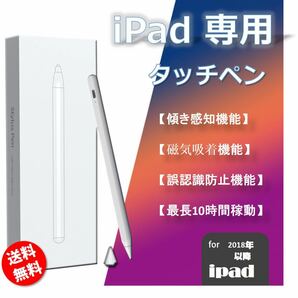 iPad タッチペン 極細　10時間航続 極細POM製ペン先/誤タッチ防止/USB急速充電/自動オフ/超長時間の航続