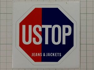外国 古いステッカー：USTOP ロゴ ビンテージ 雑貨 車 +Fb