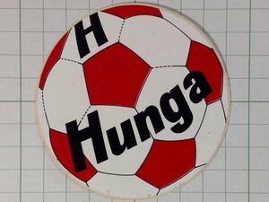 外国　古いステッカー：：Hunga サッカーボール ビンテージ 車 +Aa