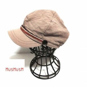 b0057★Hushush ワッフルキャスケット（57.5/ベージュ）ハッシュアッシュ ワッシャー加工 キャップ レディース キッズ