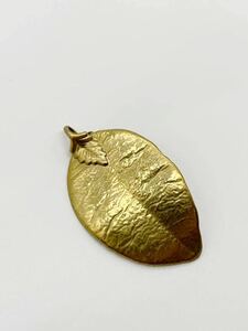 [ прекрасный товар ] Vintage Gold покрытие leaf очарование латунь?.. лист лист 
