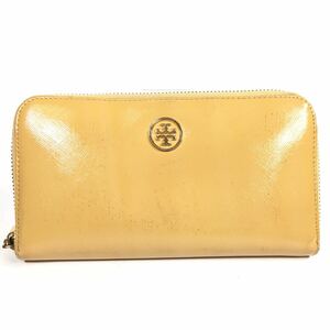 【トリーバーチ】本物 TORY BURCH 長財布 ラウンドファスナー 小銭入れ有り エナメルレザー 女性用 レディース 送料520円