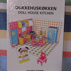 ●フライングタイガー ドールハウス キッチン●FLYING TIGER/ドールハウス作成キット/おままごと遊び/紙製/工作