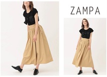 新品！　ZAMPA（ザンパ）ラップスカート風　ワイドパンツ　（ベージュ）_画像1