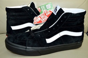 新品未使用 VANS バンズ SK8-Hi スケートハイ pig suede ピッグスエード レザー 撥水 ブラック 黒 定価11,000円 US8.5 26.5センチ 送料無料