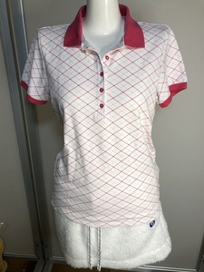 ユニクロ　ピンク色系柄　ポロシャツ　GOLF　ゴルフ