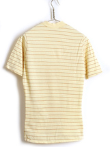 70s USA製 ビンテージ ■ Jantzen ジャンセン モックネック ボーダー 半袖 Tシャツ ( M メンズ 小さめ S ) 古着 70年代 半袖Tシャツ 黄 茶_画像7