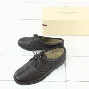  made in Japan *G-i-G-i-B-aB-a ASAKUSA* original leather walking shoes [23.0/. tea ] wrinkle processing / sneakers *A7-49L