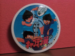  Showa Retro * Captain Tsubasa can badge ( heaven wing × Tachibana siblings ) 35 year about front. that time thing height .. one / Shueisha / tv Tokyo series row anime / soccer 