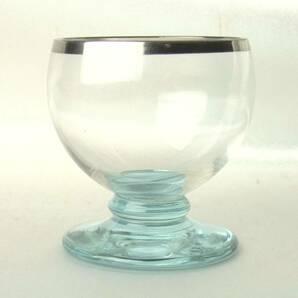 稀少 OLD ST LOUIS オールドサンルイ 銀彩付きリキュールグラス ネオジウム2種類の色味 上質クリスタル フランスアンティーク 1920’の画像3