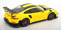 ミニチャンプス 1/18 ポルシェ 911 991/2 GT2 RS ヴァイサッハ パッケージ シルバー マグネシウム リム 2018 イエロー 300台限定_画像2