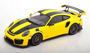 ミニチャンプス 1/18 ポルシェ 911 991/2 GT2 RS ヴァイサッハ パッケージ シルバー マグネシウム リム 2018 イエロー 300台限定