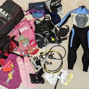  diving complete set * lady's * wet suit *BC jacket * heavy tools and materials * mask * fins * waterproof PT-016*IQ-850*[ free shipping ]