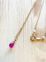 -SUI8- No.57 宝石の女王ルビーの一粒ペンダント　14KGF The Queen Ruby pendant 14KGF_画像2