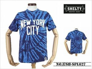 【送料無料! STOCK SALE 】 「SHELTY 」 タイダイ・NY CITY プリントTシャツ 「SAMPLE特価」　NO.17SH-SPL627 BLUE_Mサイズ