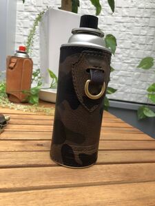 カモ柄★CB缶本革カバー真鍮金具type