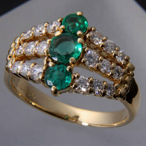 K18 emerald / diamond ring 11.5 number /ke9421
