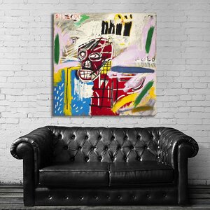 バスキア Basquiat 特大 ポスター 100x100cm 海外 アート インテリア 雑貨 グッズ 絵 フォト グラフィティ 画家 ジャン ミシェル 大 3