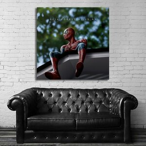 ヒップホップ マーベル アート 特大 ポスター 100x100cm 海外 アスパイダーマン インテリア グッズ フォト 雑貨 おしゃれ 大