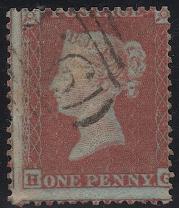 ***私の宝***クラッシックイギリス切手・ヴィクトリア女王1854-55年ペニーレッド「スコット＃11」使用済み