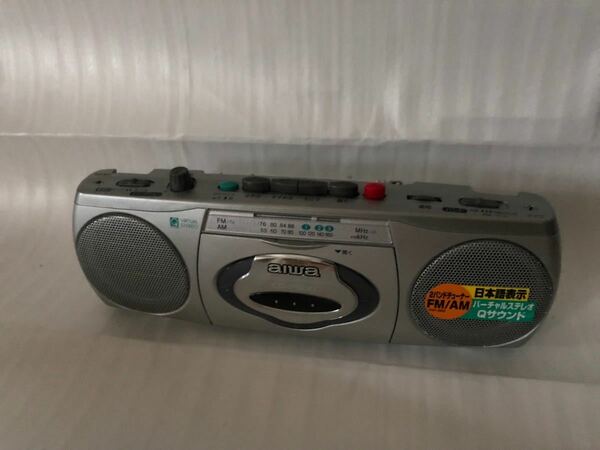 Aiwa CS-P500 AM/FM ステレオカセットレコーダー 超コンパクトデザイン Qサウンド付き　レア物