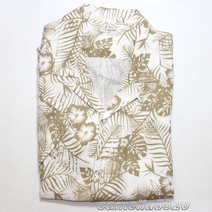 J.W. Brown カジュアル アロハシャツ ホワイト / カーキ 花柄 サイズ L 使用 展示品