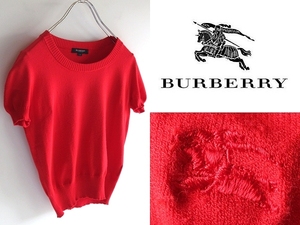  cat pohs correspondence BURBERRY LONDON Burberry London hose Logo embroidery rayon polyester jersey - short sleeves knitted 1 red red three . association 