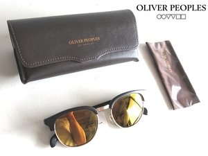 新品 OLIVER PEOPLES オリバーピープルズ KAYSON LIMITED EDITION 偏光ミラーレンズ サーモントブロウ サングラス 眼鏡 52□20-145 黒 金