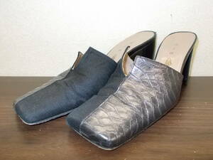 A586 ◆ Hio Square Toumules ◆ Размер 35 Hio Ladies Shoes Square Tou Heals Sandals около 7 см около 7 см 3G