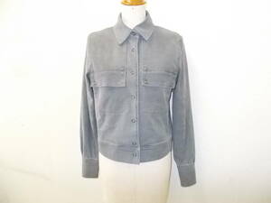 a653*JILLSTUART Denim jacket * Jill Stuart S size gray color front snap-button specification sun e- Inter National 3G