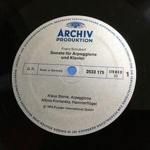 Archiv ドイツ盤 クラウス・シュトルク(Vc) シューベルト:アルペジオーネソナタ他 古楽器演奏_画像3