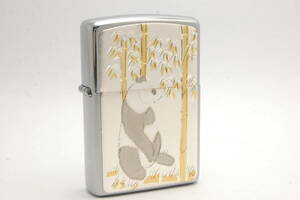 ☆新品・未使用☆　Zippo　ジッポー　電鋳板　パンダ　笹　ライター