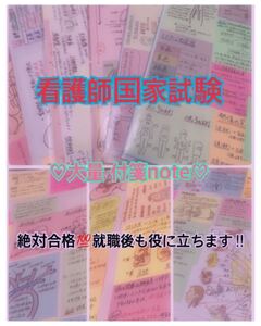 看護師国家試験対策 大量付箋 看護学生 付箋ノート 検査 レビューブック 応援資料!