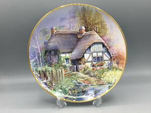 限定品 英国 フランクリンミント Wildflower Cottage 飾り皿 絵皿 皿 ⑮ イギリス 家 花 コテージ (761)