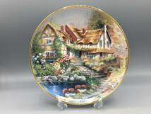 限定品 英国 フランクリンミント Gobblestone Cottage 飾り皿 絵皿 皿 ⑮ イギリス 家 花 コテージ (761)_画像1