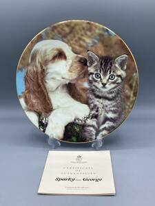  Royal Worcester proof document dog cat Sparky and George diameter 21cm decoration plate . plate plate ⑬ (763)