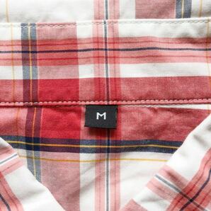 極美品 無印良品 MUJI コットン マドラスチェックシャツ サイズM 半袖シャツ 良品計画の画像4