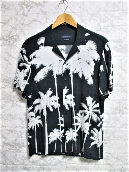 ☆ZARA ザラ ヤシの木柄 レーヨン アロハシャツ/メンズ/M☆人気完売モデル