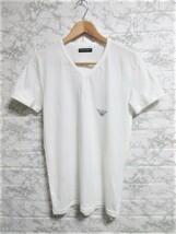 ☆EMPORIO ARMANI エンポリオアルマーニ ロゴ Ｖネック Tシャツ/半袖/メンズ/L☆美品_画像1