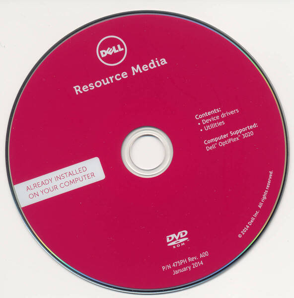 【送料無料】Resource Media OptiPlex 3020 ★リカバリディスク