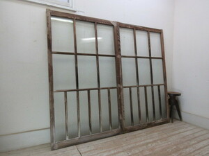  old tree taste diamond glass. window 2 sheets set B207 antique furniture old fittings sliding door door door door window entranceway store furniture Cafe furniture natural wood old furniture 