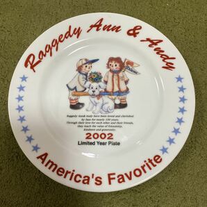 ラガディ・アン＆アンディー raggedy ann&andy イヤープレート 2002 カントリー インテリア 皿 磁器の画像1