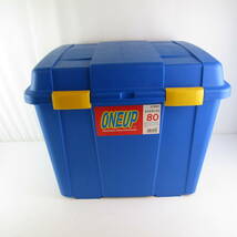 QB5332 tenma ONE-UP マルチボックス 80 箱 収納箱 道具箱 ブルー 室内 屋外 工具 雑貨 おもちゃ 整理 収納 85 中古 リサイクル 福井_画像1