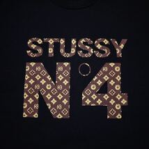 美品 90s OLD STUSSY MONOGRAM NO4 Tee Size L オールド ステューシー モノグラム ナンバー4 Tシャツ USA製 アメリカ製 米国製 Black 黒_画像3