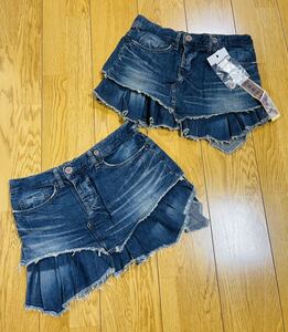 ヒステリックグラマー ダメージデニム フリフリミニスカートhystericglamour デニムスカート パンクロック ヒスミニ フリルスカート お揃い